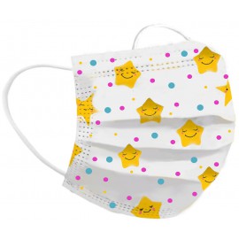 CHILDREN'S PROTECTIVE MASK YELLOW WITH STARS / 5 pcs 