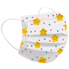 CHILDREN'S PROTECTIVE MASK YELLOW WITH STARS / 5 pcs
