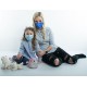 CHILDREN'S PROTECTIVE MASK BLUE WITH PICTURES / 5 pcs